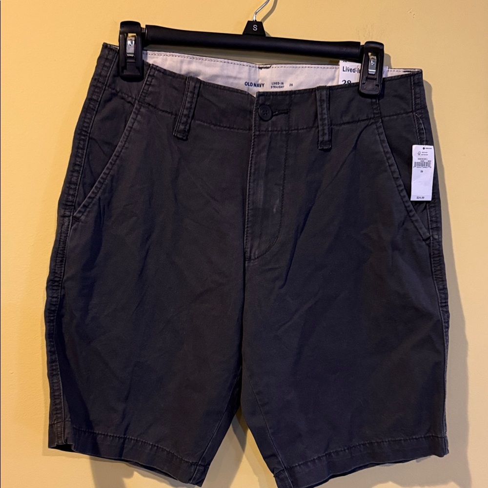 Old Navy Men's Lived-In Straight Charcoal Shorts